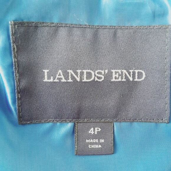 Lands End Boiled Wool Pea Coat Cornflower Blue 4P - Picture 10 of 12